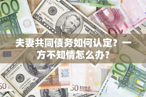 北京夫妻共同债务如何认定？一方不知情怎么办？