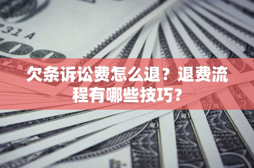 北京欠条诉讼费怎么退？退费流程有哪些技巧？